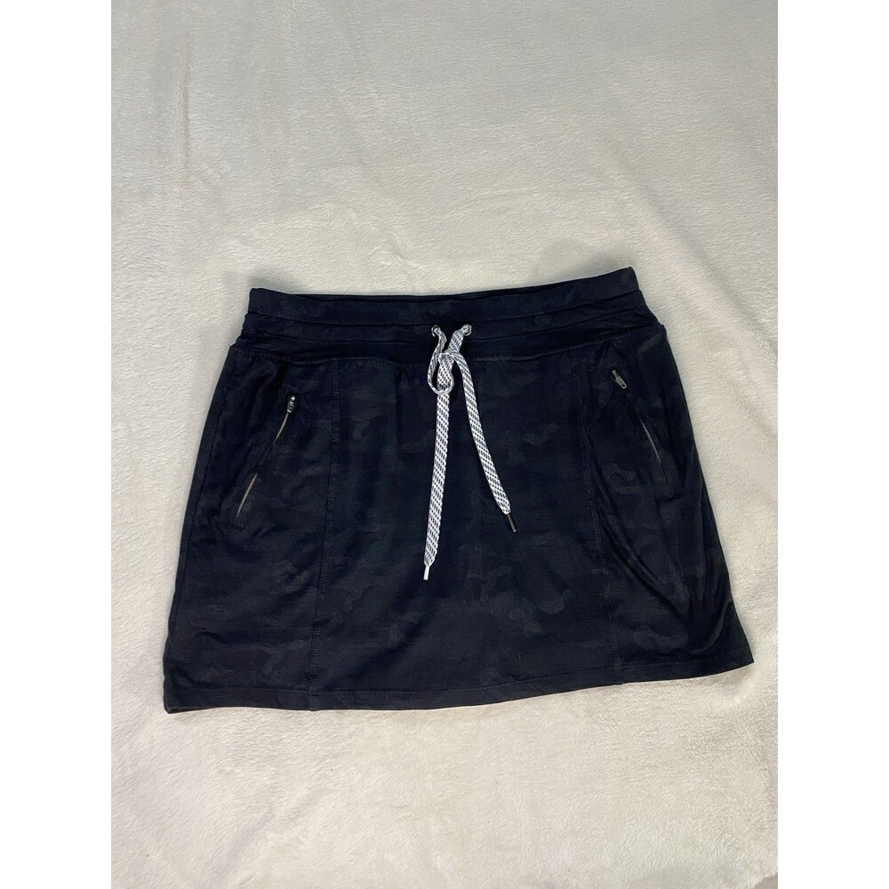 Member's Mark Favorite Soft Skort S Black Camo Athletic Golf Tennis Zip Pockets